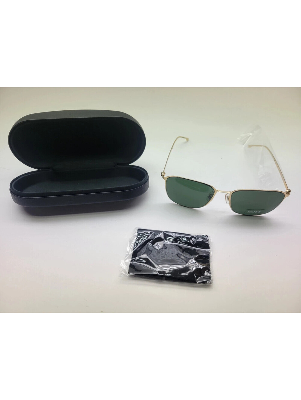Hugo Boss Men's Sunglasses 1405/F/SK 0J5G QT Green/Gold + Case & Cleaning Cloth